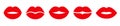 Red imprint kiss lips set icons Ã¢â¬â vector Royalty Free Stock Photo